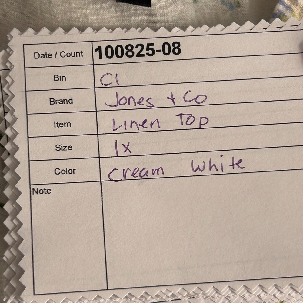 Jones And Co Linen Popover‎ Top Cream 1X - Picture 12 of 12